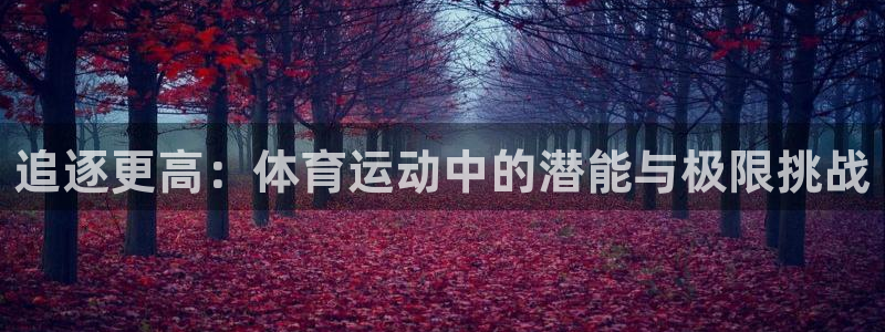 杏鑫f凯捷平台在线注册：追逐更高：体育运动中的潜能与极限挑战